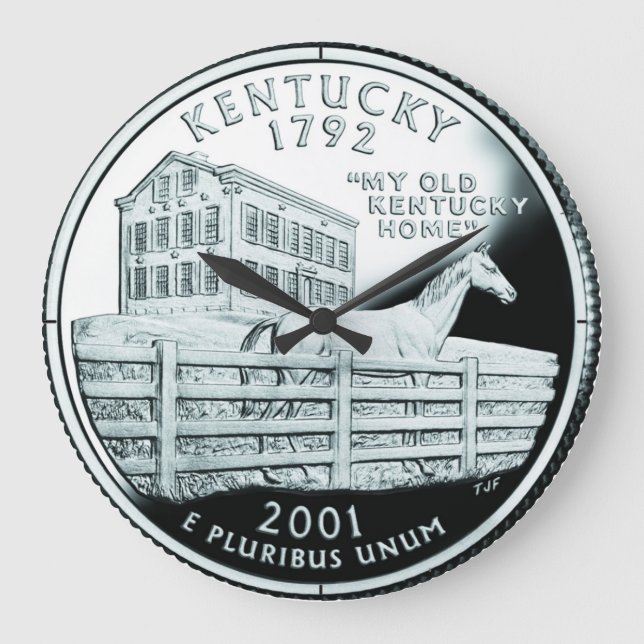 Relógio Grande Faux Kentucky State Quarter (Frente)