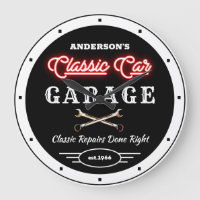 Faux Red Neon Classic Car Garage Qualquer Nome