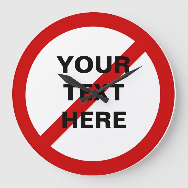 Relógio Grande FAZ NÃO o ANTI círculo vermelho com símbolo do (Frente)