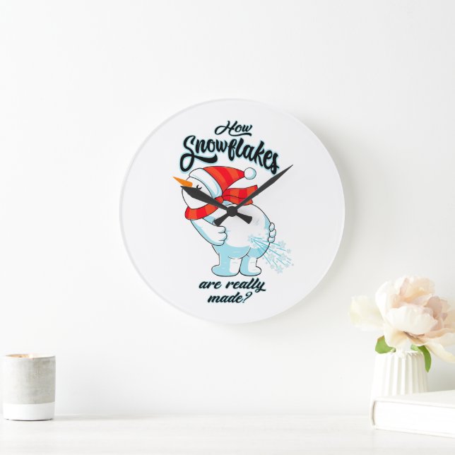 Relógio Grande Fazendo Snowman Fartar Como Os Flocos De Neve São  (Lar)