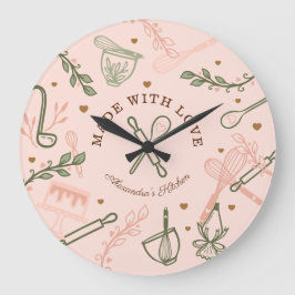 Relógio Grande Feita Com Amor, Cozinha De Utensílios Para Baía E