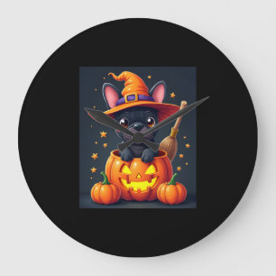 Relógio Grande Feiticeira francesa Pumpkin Halloween Mens Mulhere