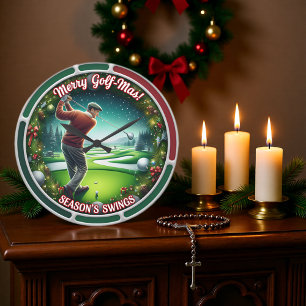Relógio Grande Felicidades de Golfe-Natal Férias de Golfe