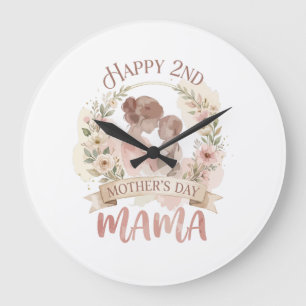 Relógio Grande Feliz 2º Dia das Mães Mamãe para Homens Mulheres C