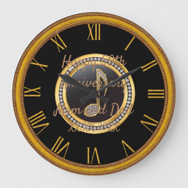 Relógio Grande Feliz aniversário (Frente)