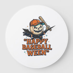 Relógio Grande Feliz Beisebol Ween Vintage Halloween Beisebol Des