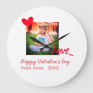 Relógio Grande Feliz dia de os namorados de amor de coração verme