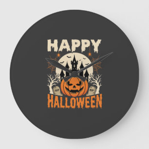 Relógio Grande Feliz Halloween Jack O Lantern Castelo Assombrado