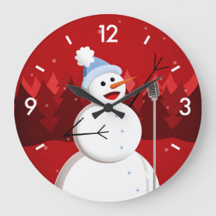 Relógio Grande Feliz Natal de Snowman