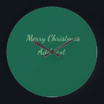 Relógio Grande Feliz Natal verde plano solo holida<br><div class="desc">Design</div>