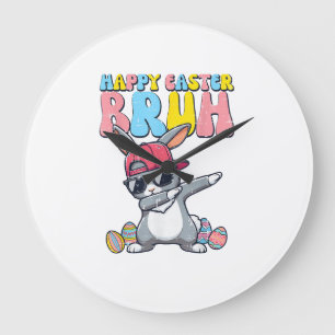 Relógio Grande Feliz Páscoa Bruh Bunny Dab Coelho Dança Meninos C