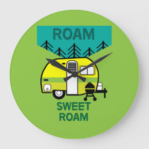 Relógio Grande Felizes Campos Caravana Travesseiro decorativo
