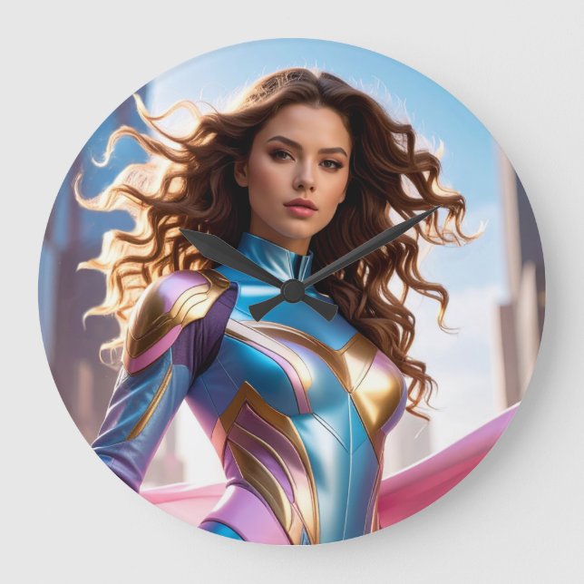 RELÓGIO GRANDE FEMALE SUPERHERO - SCI-FI FANTASY (Frente)