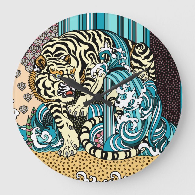 Relógio Grande Feng Shui White Tiger Large Clock (Frente)
