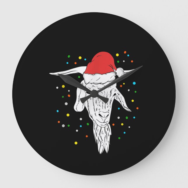 Relógio Grande Feriados de Natal de Goat Lover (Frente)