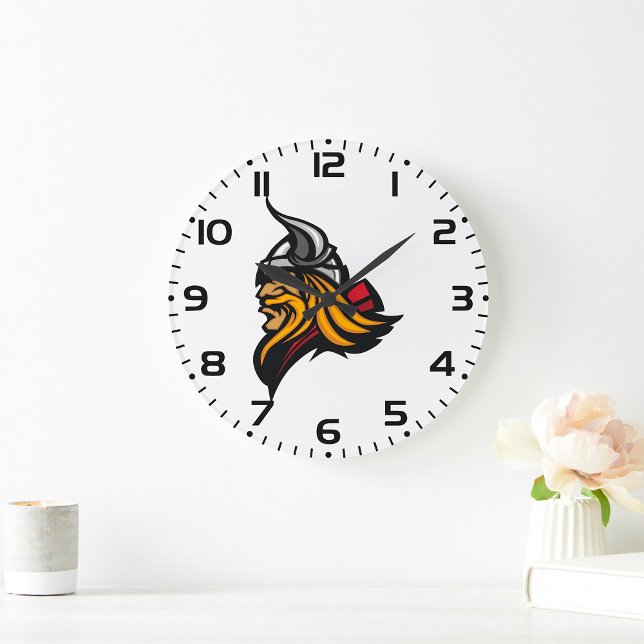 Relógio Grande Fierk Viking Head Norse Helmet e Beard (Criador carregado)