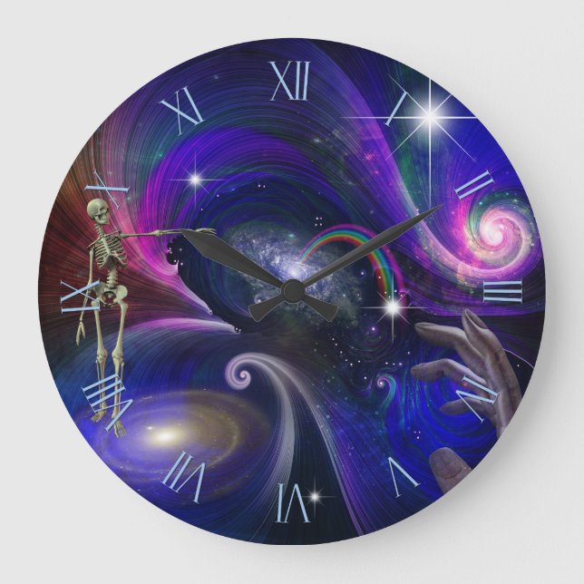 Relógio Grande Figuras esqueléticas no Cosmos (Frente)