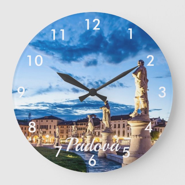 Relógio Grande Fila de estátuas iluminadas em Padova (Frente)