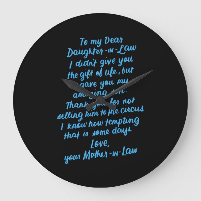 Relógio Grande Filha Engraçada De Direito Para Minha Querida Filh (Frente)