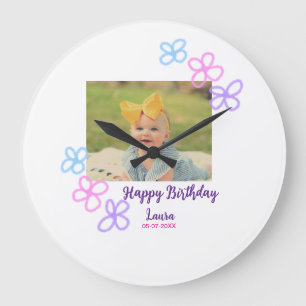 Relógio Grande Filhos bebês primeiro aniversario adicionar nome d