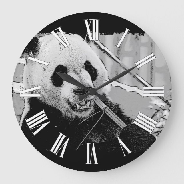 Relógio Grande Filhote de Urso Panda Asiático (Frente)