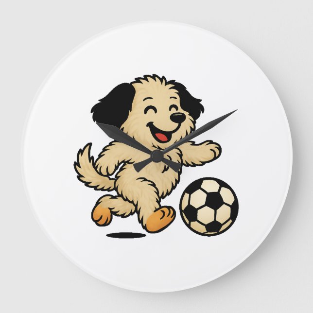 Relógio Grande Filhote jogando futebol (Frente)