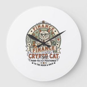 Relógio Grande Finanças Crypto Cat Finanças Crypto Cat Vintage Ve