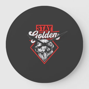 Relógio Grande Fique Dourado Cão Retriever Dourado