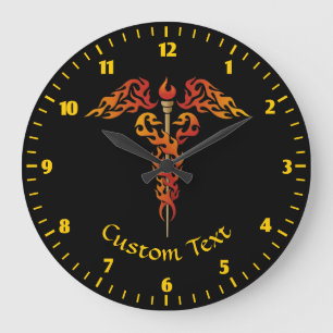 Relógio Grande Flames Caduceus
