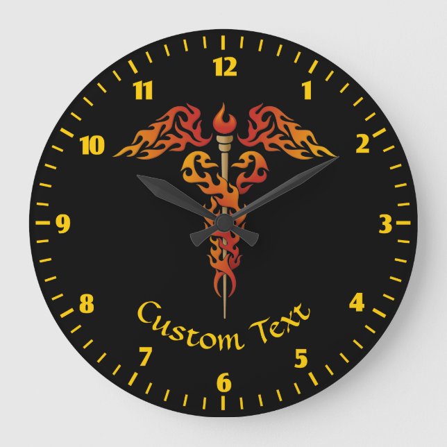 Relógio Grande Flames Caduceus (Frente)