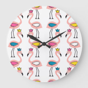 Relógio Grande Flamingo Crown: Crianças Vintage
