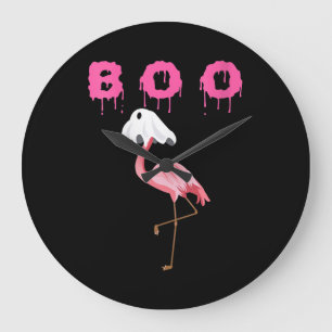 Relógio Grande Flamingo   Mulheres Flamingo Boo Ghost Halloween