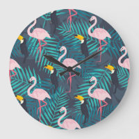 Flamingo, tucano: padrão das folhas tropicais