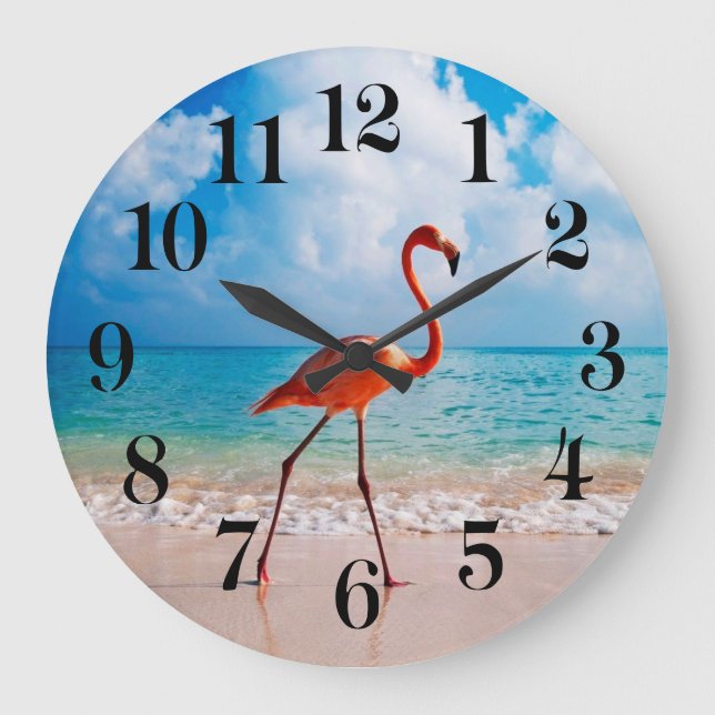 Relógio Grande Flamingo Wall Clock (Frente)