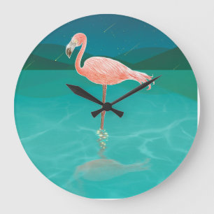 RELÓGIO GRANDE FLAMINGOS FAMINGO ART WALL CLOCK