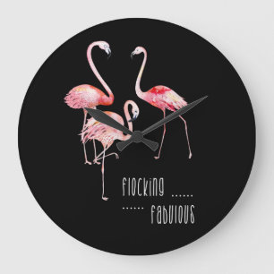 Relógio Grande Flamingos que reunem o presente engraçado fabulos