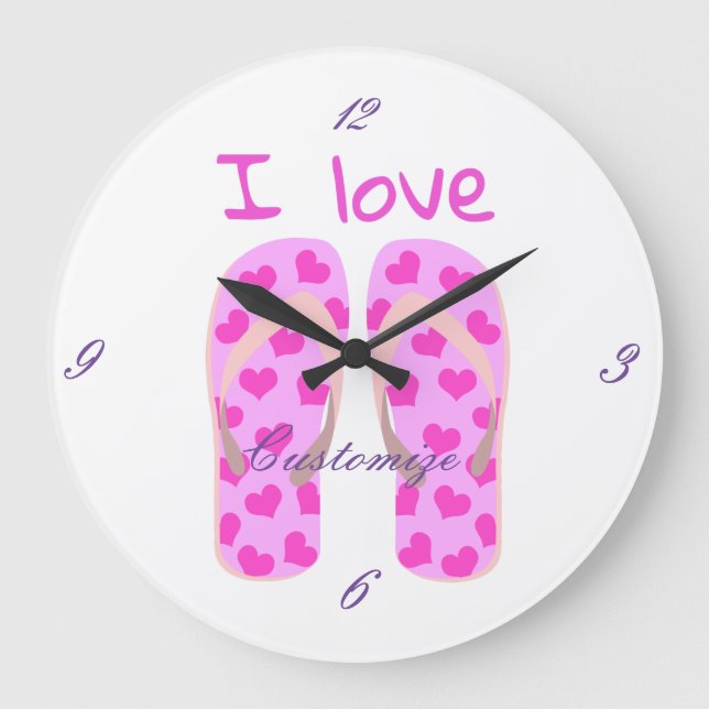 Relógio Grande Flip-Flops - Thunder_Cove Rosa (Frente)