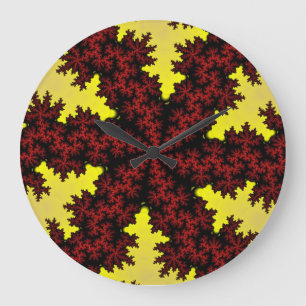 Relógio Grande Floco de neve vermelho e amarelo