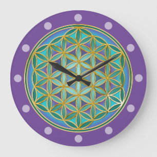Relógio Grande FLOR DA VIDA - Design 1 das Geometrias Sagradas