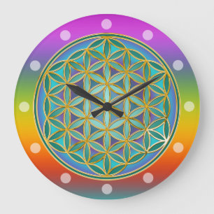 Relógio Grande FLOR DA VIDA - Design 1 das Geometrias Sagradas
