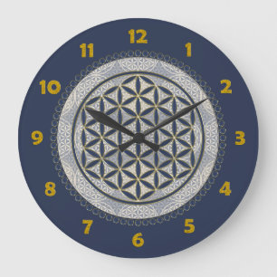 Relógio Grande FLOR DA VIDA - Símbolo Geometrie Sagrado Art 1