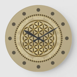 Relógio Grande FLOR DA VIDA - Símbolo Geometrie Sagrado Art 2