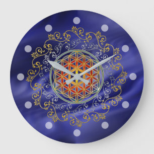 Relógio Grande Flor Da Vida - Vintage Ornament Mandala 1