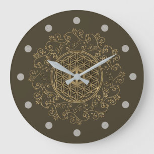 Relógio Grande Flor Da Vida - Vintage Ornament Mandala 2