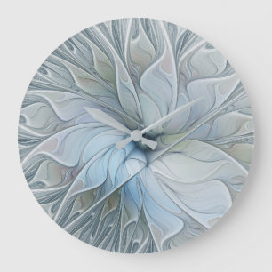 Relógio Grande Flor de Arte Fractal, Abstrato, Bela Moderna Elega