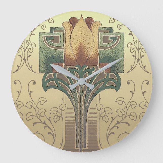 Relógio Grande Flor de artesanatos e artes vitorianas (Frente)