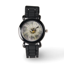 Relógio Grande Flor de Marfim, Abstrato Moderna Arte Fract