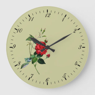 Relógio Grande flor de rosa vermelha