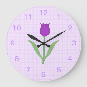 Relógio Grande Flor roxa da tulipa
