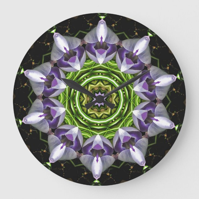 Relógio Grande Flor Roxo (Frente)